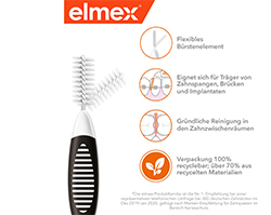 ELMEX Μεσοδόντια βουρτσάκια ISO μέγεθος 8 1,5 mm μαύρο, 8 τεμάχια