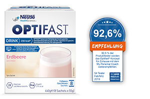OPTIFAST Ποτό Φράουλα σε σκόνη, 8X55 g
