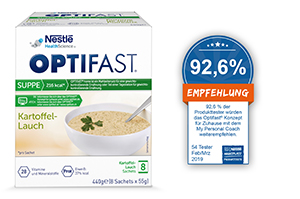 OPTIFAST Σούπα με πατάτα και πράσο σε σκόνη, 8X55 g
