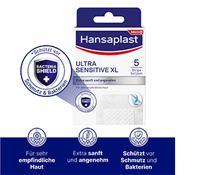 HANSAPLAST Υπερευαίσθητος επίδεσμος τραύματος 5x7,2 cm XL, 5 τεμάχια