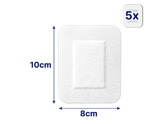 HANSAPLAST Υπερευαίσθητος επίδεσμος τραύματος 8x10 cm XXL, 5 τεμάχια