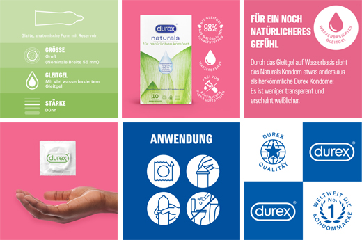 DUREX προφυλακτικά naturals με λιπαντικό με βάση το νερό, 10 τεμάχια