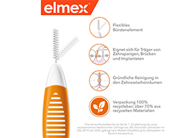 ELMEX Μεσοδόντια βουρτσάκια ISO μέγεθος 1 0,45 mm πορτοκαλί, 8 τεμ