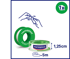 HANSAPLAST Ευαίσθητος γύψος στερέωσης 1,25 cmx5 m, 1 τεμάχιο