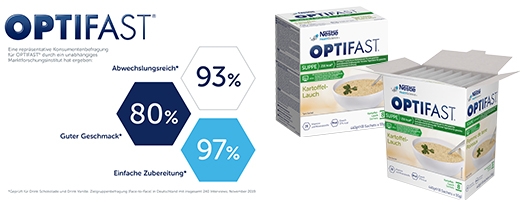 OPTIFAST Σούπα με πατάτα και πράσο σε σκόνη, 8X55 g