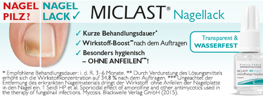 MICLAST 80 mg/g βερνίκι νυχιών που περιέχει δραστική ουσία, 2X3 ml
