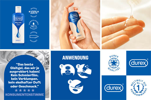 DUREX λιπαντικό με βάση το νερό play Feel, 250 ml