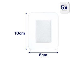 HANSAPLAST Αποστειρωμένος επίδεσμος τραύματος Aqua Protect 8x10 cm, 5 τεμάχια