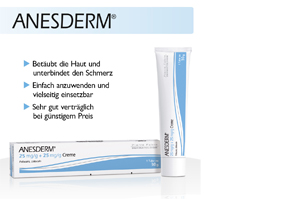 ANESDERM 25 mg/g + 25 mg/g κρέμα + 2 επιθέματα, 5 g