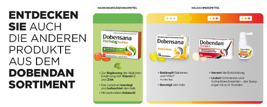 DOBENSANA Βιταμίνη C με άρωμα μέλι & Παστίλι ψευδαργύρου, 16 τμχ