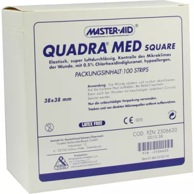 QUADRA MED τετράγωνο 38x38 mm Strips Master Aid, 100 τεμάχια