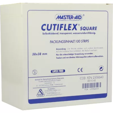 CUTIFLEX Τετράγωνος σοβάς από φύλλο αλουμινίου 38x38 mm MasterAid, 100 τεμάχια