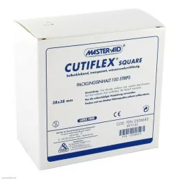 CUTIFLEX Τετράγωνος σοβάς από φύλλο αλουμινίου 38x38 mm MasterAid, 100 τεμάχια