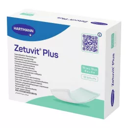 ZETUVIT Plus extra ισχυρή απορροφητική κομπρέσα αποστειρωμένη 10x10 cm, 10 τεμάχια