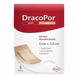 DRACOPOR Επίδεσμος τραύματος 5x7,2 cm αποστειρωμένος στο χρώμα του δέρματος, 5 τεμάχια