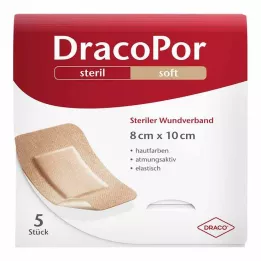 DRACOPOR Επίδεσμος τραύματος 8x10 cm αποστειρωμένος στο χρώμα του δέρματος, 5 τεμάχια