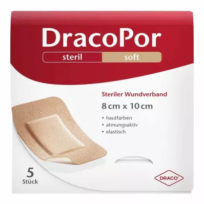 DRACOPOR Επίδεσμος τραύματος 8x10 cm αποστειρωμένος στο χρώμα του δέρματος, 5 τεμάχια