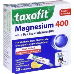 TAXOFIT Μαγνήσιο 400+B1+B6+B12+φυλλικό οξύ 800 gran, 20 τεμάχια