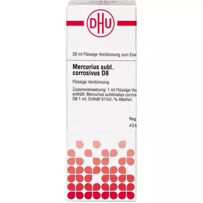 MERCURIUS SUBLIMATUS corrosivus D 8 αραίωση, 20 ml