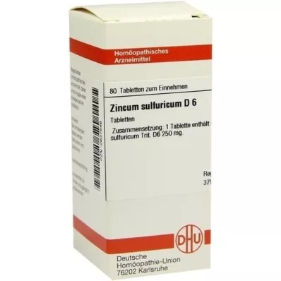 ZINCUM SULFURICUM D 6 δισκία, 80 κάψουλες