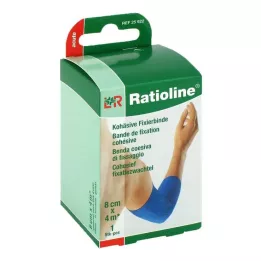 RATIOLINE επίδεσμος οξείας στερέωσης συνεκτικός 8 cmx4 m μπλε, 1 τεμάχιο