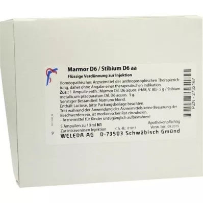 MARMOR Αμπούλες D 6/Stibium D 6 aa, 5X10 ml