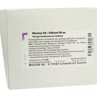 MARMOR Αμπούλες D 6/Stibium D 6 aa, 5X10 ml