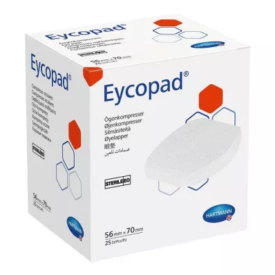 EYCOPAD Κομπρέσες ματιών 56x70 mm αποστειρωμένες, 25 τεμάχια