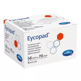 EYCOPAD Κομπρέσες ματιών 56x70 mm μη αποστειρωμένες, 5 τεμάχια