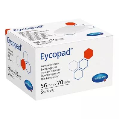 EYCOPAD Κομπρέσες ματιών 56x70 mm μη αποστειρωμένες, 5 τεμάχια