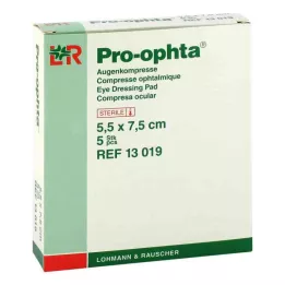 PRO-OPHTA Κομπρέσες 5,5x7,5 cm αποστειρωμένες μονές, 5 τεμάχια