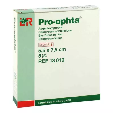 PRO-OPHTA Κομπρέσες 5,5x7,5 cm αποστειρωμένες μονές, 5 τεμάχια