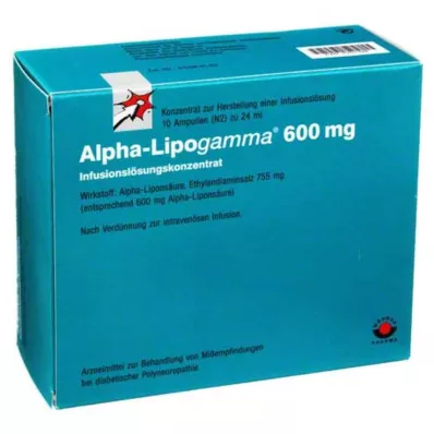 ALPHA-LIPOGAMMA 600 mg συμπυκνωμένο διάλυμα έγχυσης, 10X24 ml