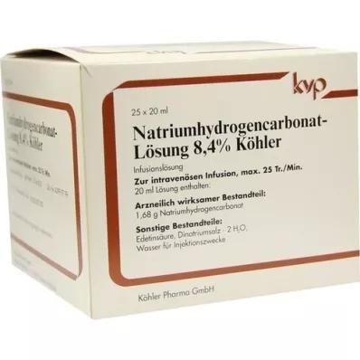 NATRIUMHYDROGENCARBONAT-Διάλυμα Köhler 8,4%, 25X20 ml
