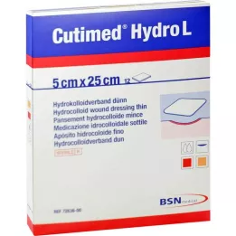 CUTIMED Hydro L υδροκολλοειδής επίδεσμος λεπτός 5x25 cm, 12 τεμάχια
