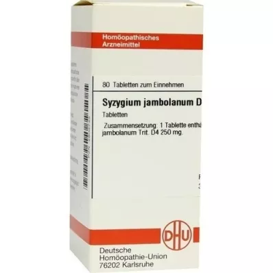 SYZYGIUM JAMBOLANUM D 4 δισκία, 80 κάψουλες