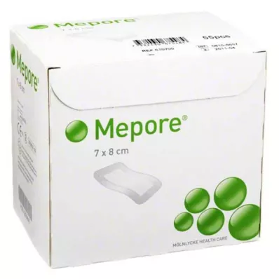 MEPORE Επίδεσμος τραύματος αποστειρωμένος 7x8 cm, 55 τεμ MEPORE Επίδεσμος τραύματος αποστειρωμένος 7x8 cm, 55 τεμ