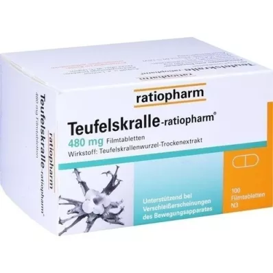 TEUFELSKRALLE-RATIOPHARM Επικαλυμμένα με λεπτό υμένιο δισκία, 100 τεμάχια