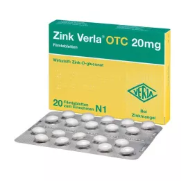 ZINK VERLA OTC 20 mg επικαλυμμένα με λεπτό υμένιο δισκία, 20 τεμάχια