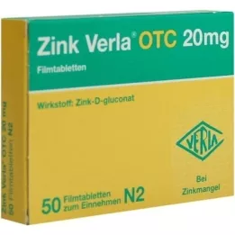 ZINK VERLA OTC 20 mg επικαλυμμένα με λεπτό υμένιο δισκία, 50 τεμάχια