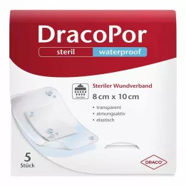 DRACOPOR αδιάβροχος επίδεσμος τραύματος 8x10 cm αποστειρωμένος, 5 τεμ