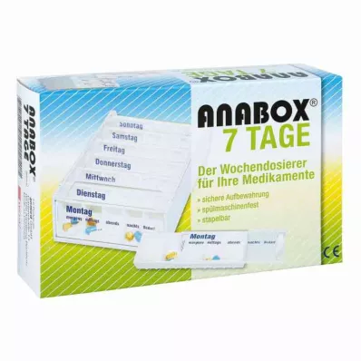 ANABOX Εβδομαδιαίος διανομέας 7 ημερών, λευκό, 1 τεμάχιο