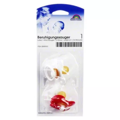SAUGER Cherry latex μέγεθος 1 0-6 μηνών λευκό/κόκκινο, 2 τεμάχια