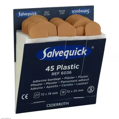 SALVEQUICK Λωρίδες γύψου αδιάβροχες Refill 6036, 45 τεμ SALVEQUICK Λωρίδες γύψου αδιάβροχες Refill 6036, 45 τεμ