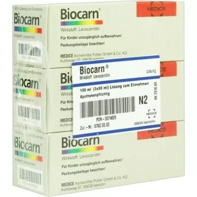 BIOCARN Σιρόπι, 3X50 ml