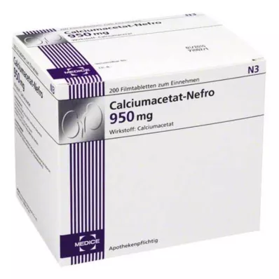 CALCIUMACETAT NEFRO 950 mg επικαλυμμένα με λεπτό υμένιο δισκία, 200 τεμάχια