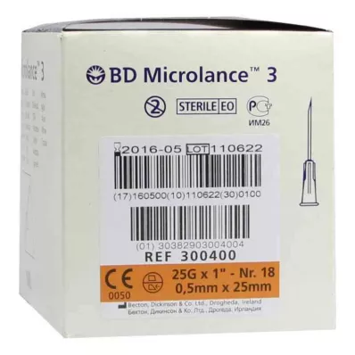 BD MICROLANCE Κάνουλα 25 G 1 0,5x25 mm, 100 τεμ