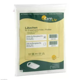 LÄTZCHEN Erw.Folie/Frottee λευκό με ταινία velcro, 1 τεμάχιο