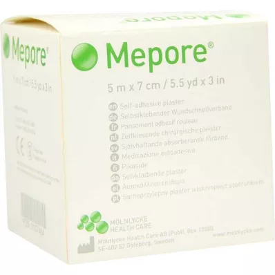MEPORE Επίδεσμος τραύματος μη αποστειρωμένος 7 cmx5 m, 1 τεμ MEPORE Επίδεσμος τραύματος μη αποστειρωμένος 7 cmx5 m, 1 τεμ