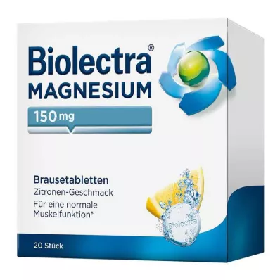BIOLECTRA Ταμπλέτες αναβράζοντος μαγνησίου 150 mg λεμόνι, 20 τεμάχια